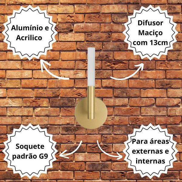 Arandela Luminária Long Moderno Cobre 016 - BF Decor Imagem de Arandela Luminária Long Moderno Cobre 016