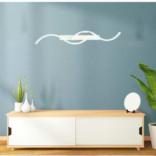 Imagem de Arandela Luminária Parede 74Cm Minimalista Ondas Led 3000K