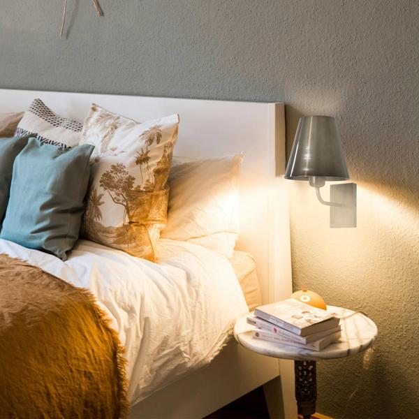 Imagem de Arandela Luminária Parede Cúpula Metal Quarto Cama Bronze