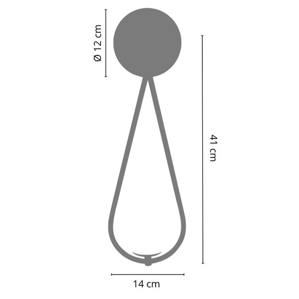 Imagem de Arandela Luminária Parede Gota Moderna Globo Vidro Dourado