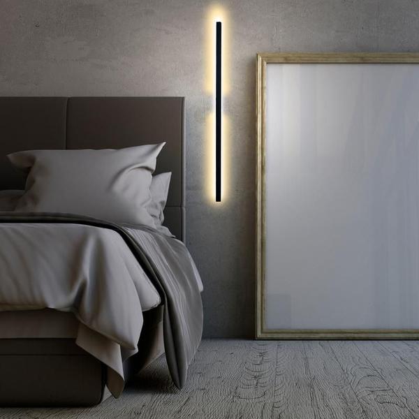 Imagem de Arandela Luminária Parede Linear Slim LED 127V 60cm Preto