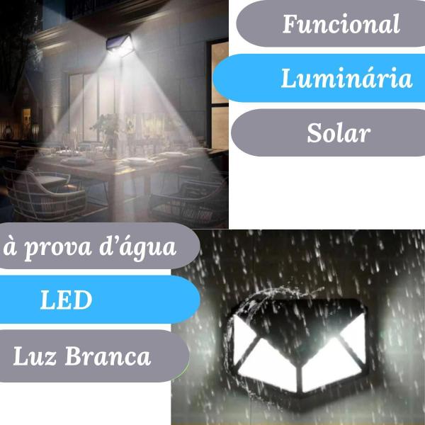 Imagem de Arandela Luminarias 100 Led Energia Solar Luz Entrega Rápida