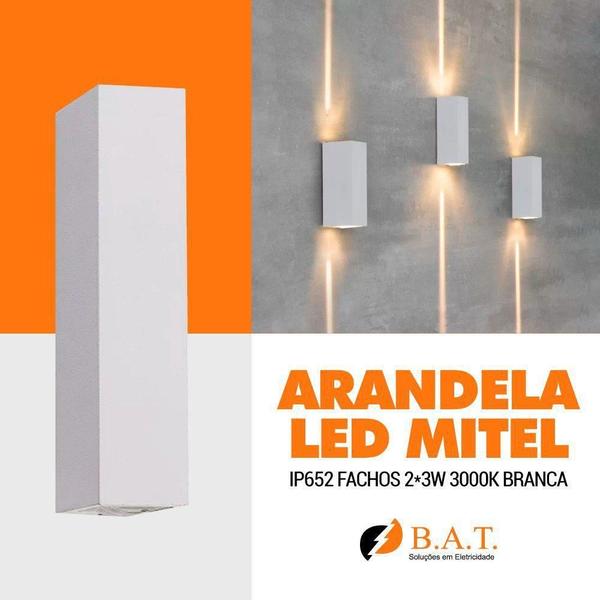 Imagem de Arandela Mitel 2 Fachos 2W 3000K Branca