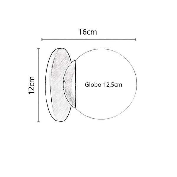 Imagem de Arandela Moderna Globo de Vidro Sala Corredor Quarto Lavabo