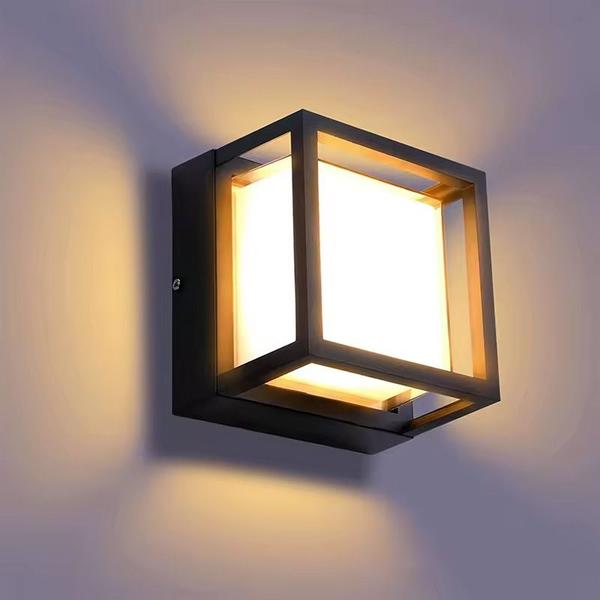 Imagem de Arandela Moderna Quadrada Preta Led 12W 3000K Bivolt IP65