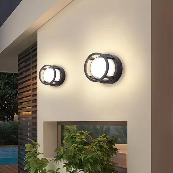 Imagem de Arandela Moderna Redonda Preta Led 12W 3000K Bivolt IP65