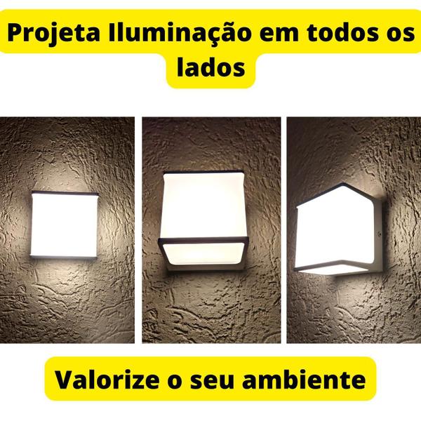 Arandela New Home Quadrada 8W 3000K Ip65 A Prova Água Branco - Opus Led Imagem de Arandela New Home Quadrada 8W 3000K Ip65 A Prova Água Branco