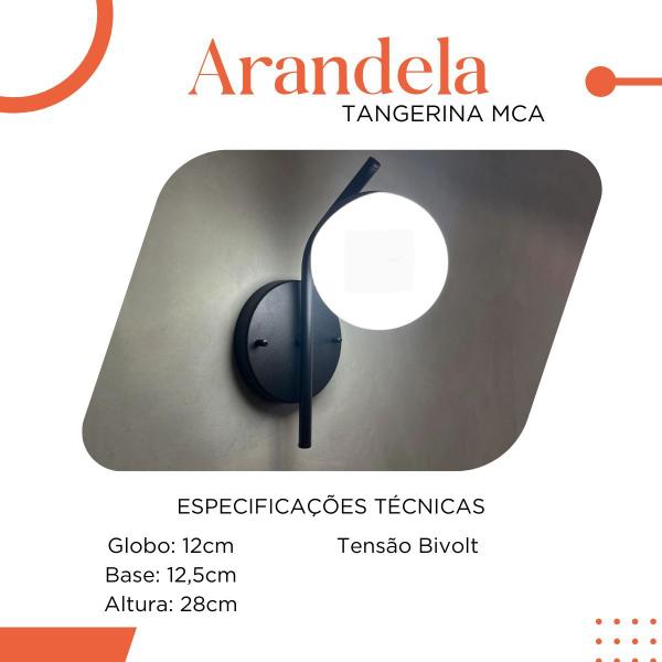 Imagem de Arandela Parede Inclinada Em Aluminio Soquete G9 Globo Vidro Fosco 12cm Tensao Bivolt