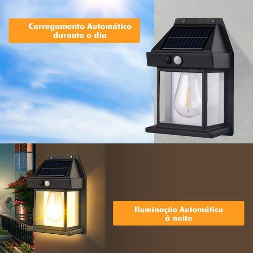 Imagem de Arandela Parede Solar Externa Luz Led Recarregavel Lampada