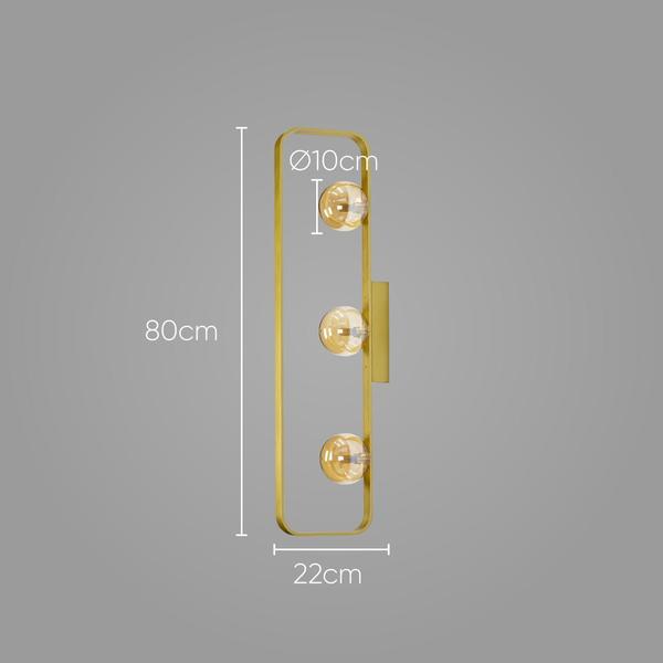 Imagem de Arandela/plafon Aruna Ouro Ambar ZR095 80cm + 3X LED G9 BF Starlux ST2619