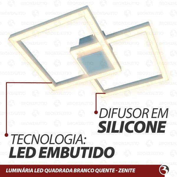 Imagem de Arandela Plafon Design Moderno Led Bivolt 45w 3000K 41x41 Cm Alumínio