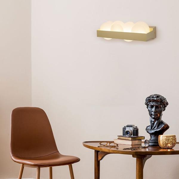 Arandela Poema Dourado E Branco 30cm 10w 3000k Eg005 Bella - BELLA ILUMINAÇÃO Imagem de Arandela Poema Dourado E Branco 30cm 10w 3000k Eg005 Bella