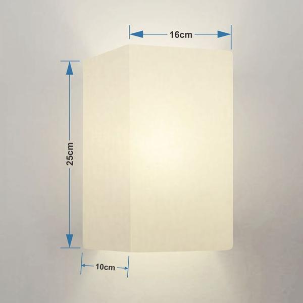 Arandela Retangular Retro Md-2002 Cúpula em Tecido 25/16x10cm Branco - Bivolt - Vivare Imagem de Arandela Retangular Retro Md-2002 Cúpula em Tecido 25/16x10cm Branco - Bivolt