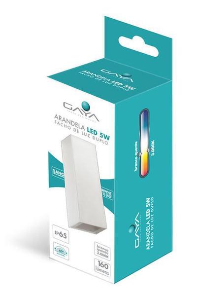 Arandela slim dois focus ajustável branco quente 3000k 5w - Gaya Imagem de Arandela slim dois focus ajustável branco quente 3000k 5w