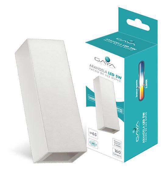 Arandela slim dois focus ajustável branco quente 3000k 5w - Gaya Imagem de Arandela slim dois focus ajustável branco quente 3000k 5w