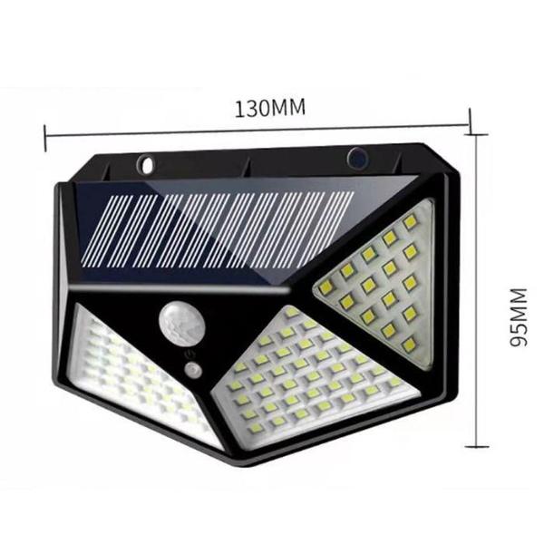 Imagem de Arandela Solar 100 Led Sensor Jardim Prova Dágua Luz Lâmpada