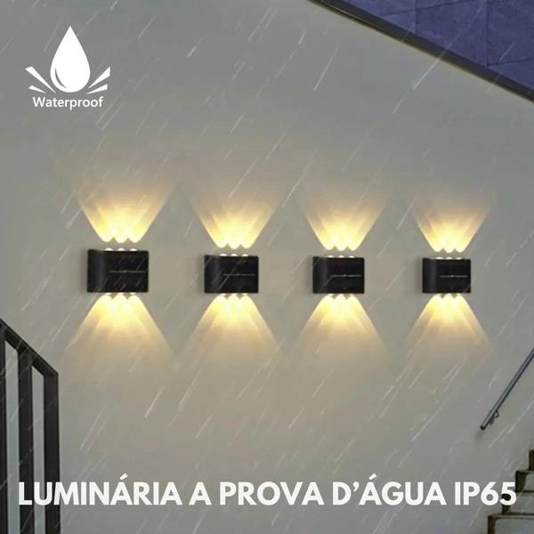 Imagem de Arandela solar 6 leds jardim escadas muros prova dágua - hq