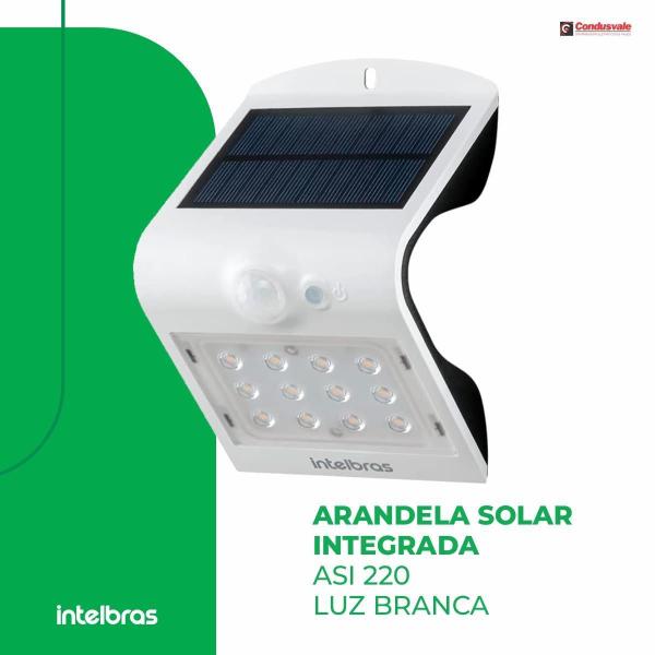 Imagem de Arandela solar integrada asi 220 luz amarela intelbras