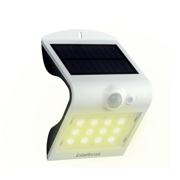 Imagem de Arandela Solar Luminária Integrada Externa Intelbras Asi 220 Refletor Luz Led Amarela Autonomia Sem Fio