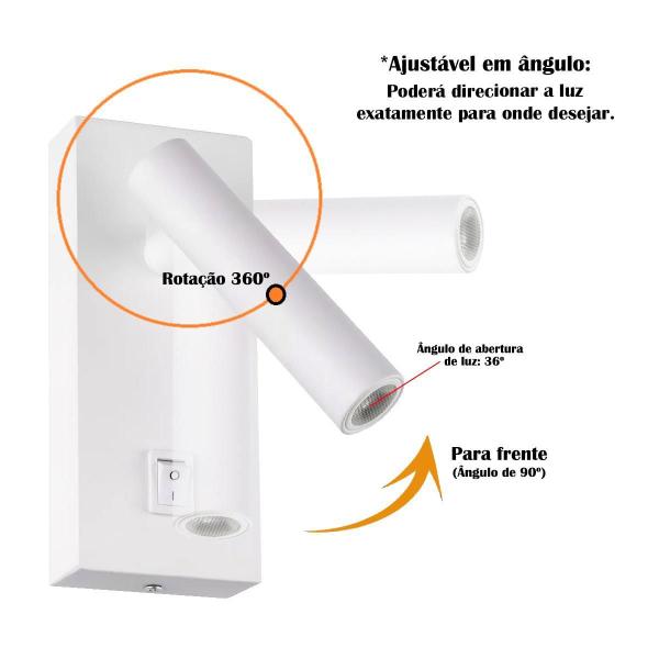 Imagem de Arandela Spot Leitura Com Led Interruptor Branco Bet52