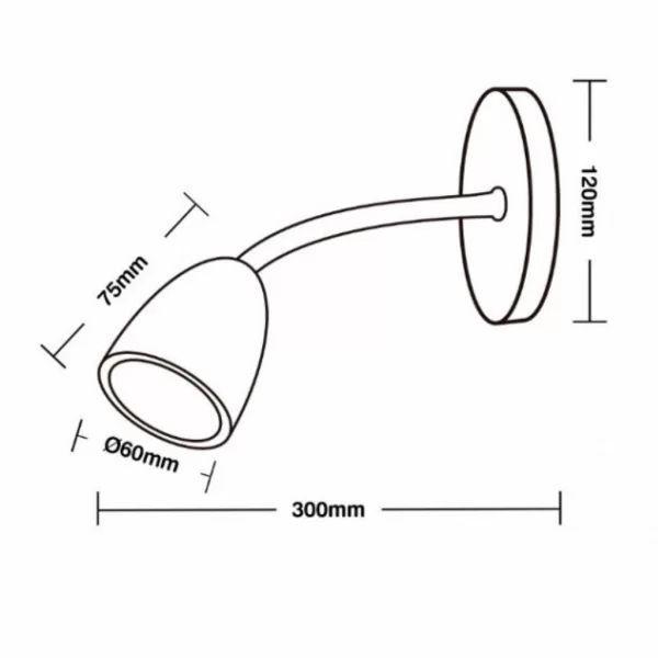 Imagem de Arandela Taschibra Direct 4W Led Integrado Articulada Preta Bivolt