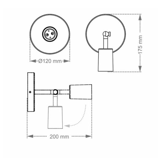 Imagem de Arandela Taschibra Pointer Industrial Articulada E27 Bivolt