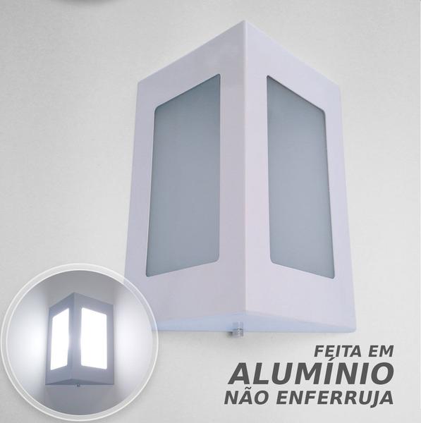 Imagem de Arandela triangular em alumínio E27 Branca + Lâmpada LED 12W 6000K st532