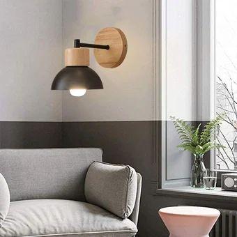 Imagem de Arandelas de parede madeira moderna Creative Wall Lamp E