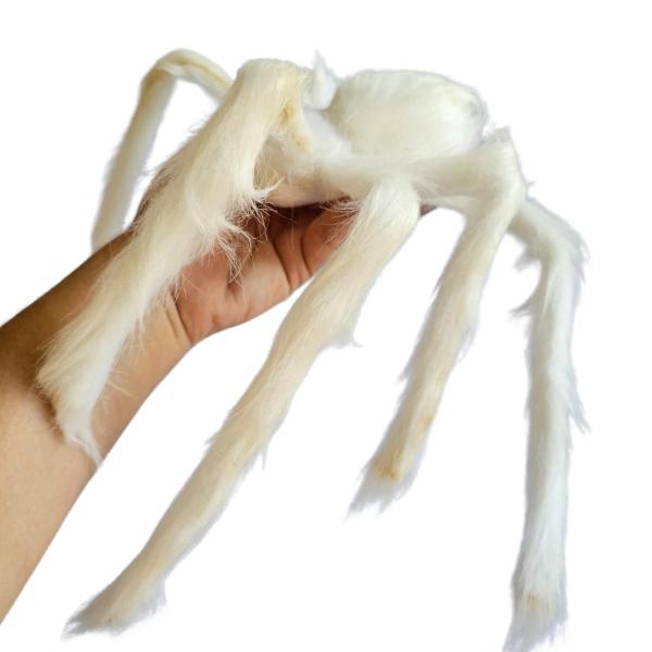 Imagem de aranha branca Gigante  60x12cm Decoração De Halloween