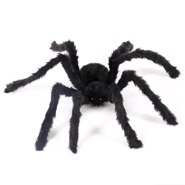 Imagem de Aranha de Pelúcia Gigante para Decoração de Halloween - Adereço para Festa e Brincadeiras