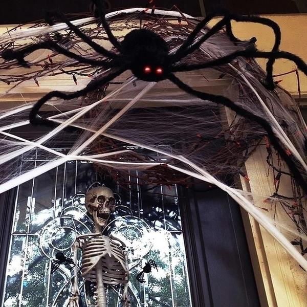 Imagem de Aranha de Pelúcia Gigante para Halloween - Decoração de Festa e Adereço para Exterior