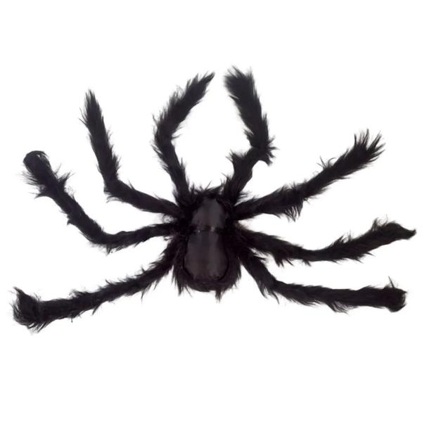 Imagem de Aranha de Pelúcia Preta Grande de Halloween 75cm