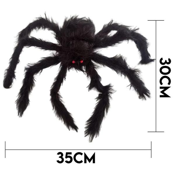 Imagem de Aranha de Pelúcia Preta Grande de Halloween 75cm