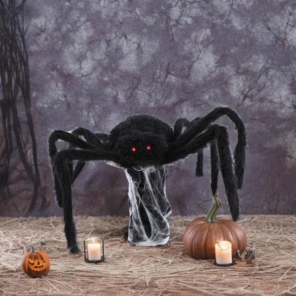 Imagem de Aranha decorativa saltadora luz som movimento halloween