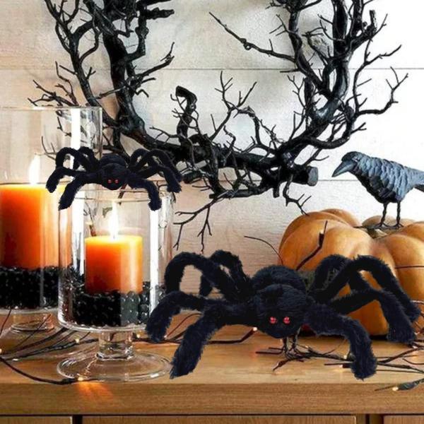 Imagem de Aranha Grande Peluda Decoração Enfeite Halloween De Porta