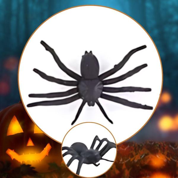 Aranha Preta de Plástico Decoração Halloween - 12 Unidades - Cromus Imagem de Aranha Preta de Plástico Decoração Halloween - 12 Unidades