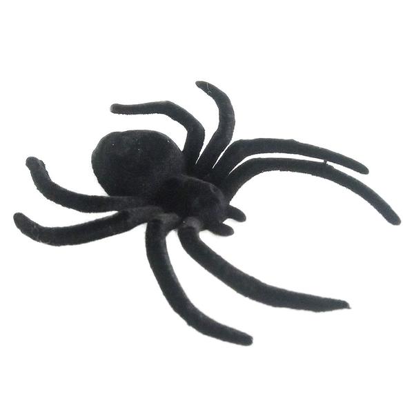 Imagem de Aranha Preta de Veludo para Decoração - 4 Unidades