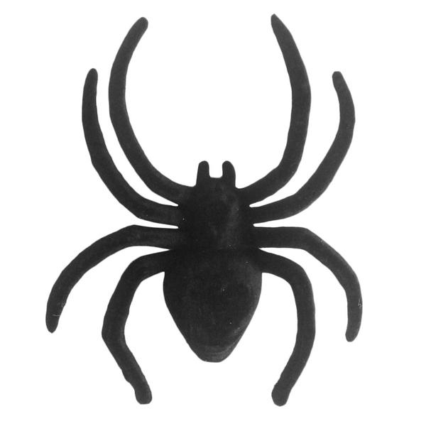 Imagem de Aranha Preta de Veludo para Decoração - 4 Unidades