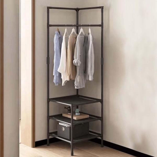 Arara Cabideira de Canto Prateleira 3 Andares Rack Sapateira Gancho Casaco Multiuso Calçado Chinelo Roupa Blusa Organização Versatil Resistente - AB MIDIA Imagem de Arara Cabideira de Canto Prateleira 3 Andares Rack Sapateira Gancho Casaco Multiuso Calçado Chinelo Roupa Blusa Organização Versatil Resistente