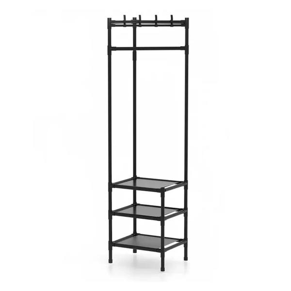 Arara Cabideira de Canto Prateleira 3 Andares Rack Sapateira Gancho Casaco Multiuso Calçado Chinelo Roupa Blusa Organização Versatil Resistente - AB MIDIA Imagem de Arara Cabideira de Canto Prateleira 3 Andares Rack Sapateira Gancho Casaco Multiuso Calçado Chinelo Roupa Blusa Organização Versatil Resistente