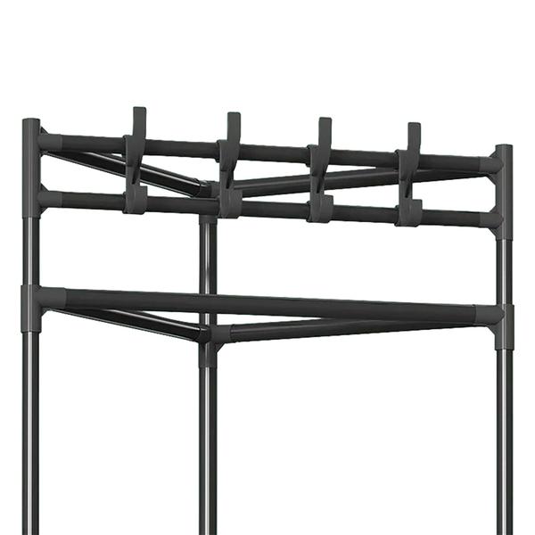 Arara Cabideira de Canto Prateleira 3 Andares Rack Sapateira Gancho Casaco Multiuso Calçado Chinelo Roupa Blusa Organização Versatil Resistente - AB MIDIA Imagem de Arara Cabideira de Canto Prateleira 3 Andares Rack Sapateira Gancho Casaco Multiuso Calçado Chinelo Roupa Blusa Organização Versatil Resistente