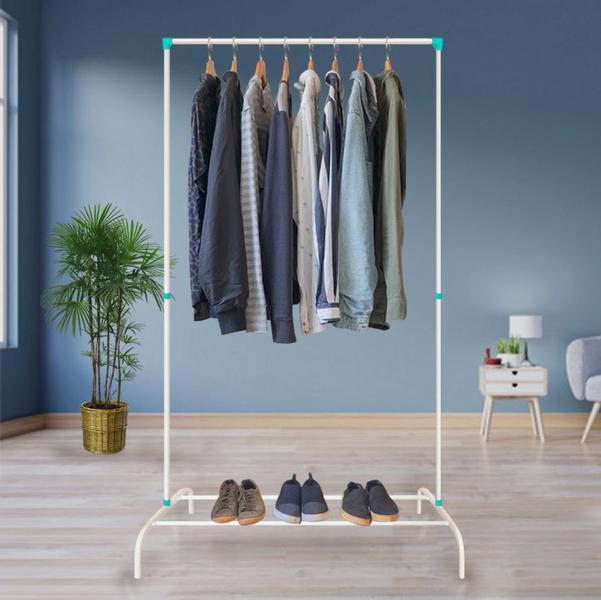 Imagem de Arara Closet Roupas Organizador Quarto Cabideiro e Sapateira Branca