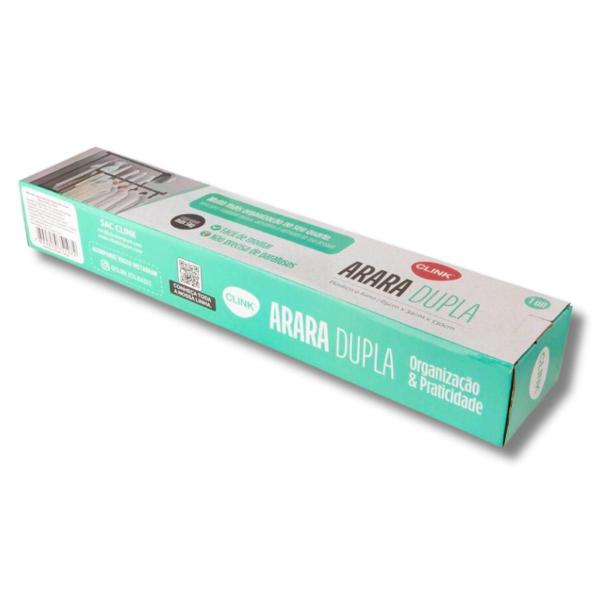 Arara Dupla Closet Cabideiro Plástico E Ferro Clink 5Kg Top Imagem de Arara Dupla Closet Cabideiro Plástico E Ferro Clink 5Kg Top