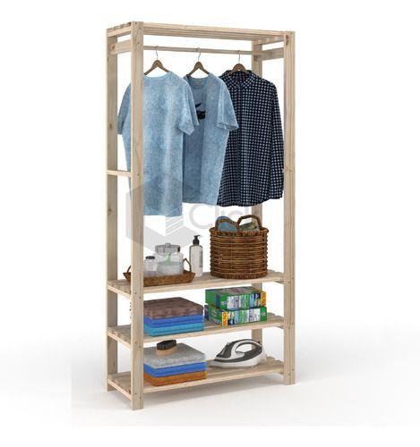 Arara + Estante Espositor De Roupa Com Prateleira - Decore com Amor Imagem de Arara + Estante Espositor De Roupa Com Prateleira
