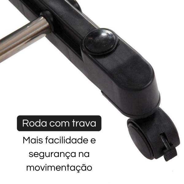 Imagem de Arara Inox com Sapateira Cabideiro Regulável Organização