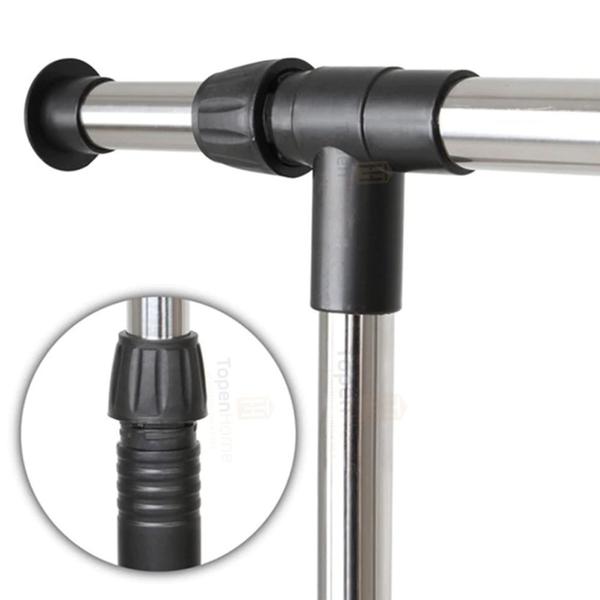 Imagem de Arara inox luxo cabideiro ate 25kg reforçada sapateira cromada com rodinhas varal guarda roupa