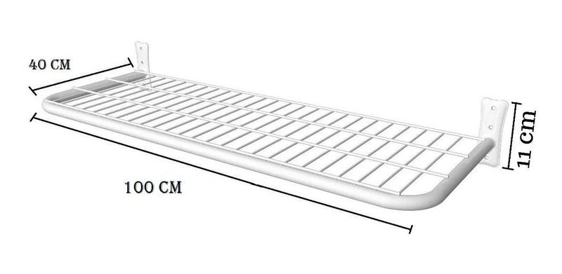 Imagem de Arara Prateleira s/ Pingente de Parede 0,40 x 1,00m Branca