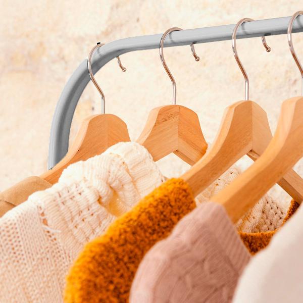 Arara Roupa Cabideiro Aço Guarda Roupa Industrial Sapateira Cinza - Ferragens Me Imagem de Arara Roupa Cabideiro Aço Guarda Roupa Industrial Sapateira Cinza