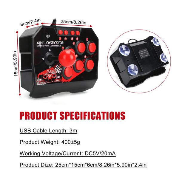 Imagem de Arcade Fight Stick Acogedor USB universal com fio para switch