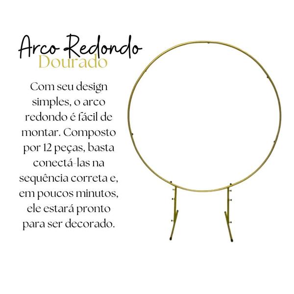 Imagem de Arco Dourado Painel Redondo Decoração Casamento